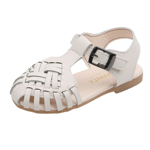 

Baby Girls Cute Weaving Dance Princess Sandals Shoes, Size:16.5cm(White)