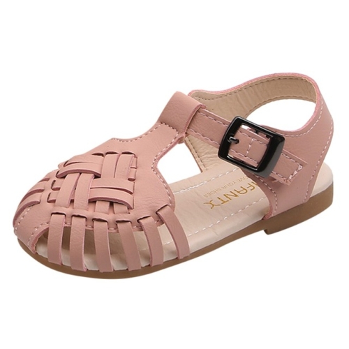 

Baby Girls Cute Weaving Dance Princess Sandals Shoes, Size:17.5cm(Pink)