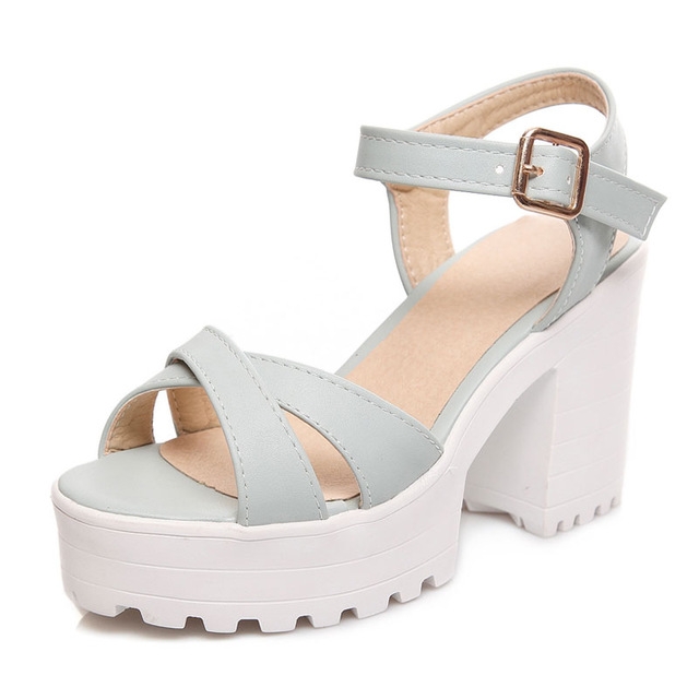 

Platform Sandals High Heels Casual Shoes, Shoes Size:38(Blue )