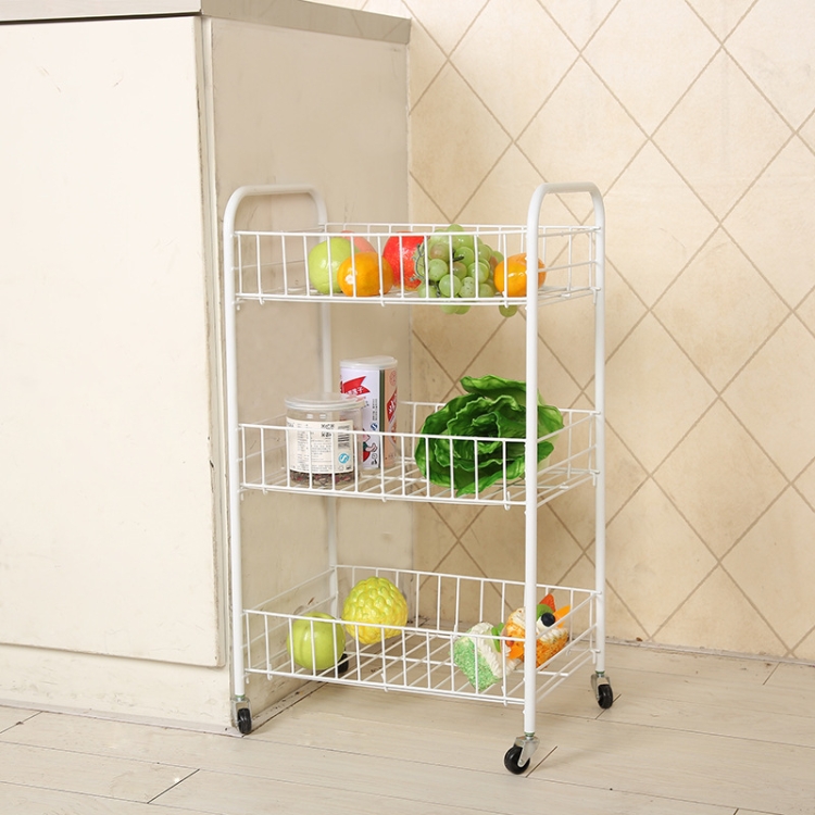 

Creative Home Three-storey Trolley Folding Mobile Clutter Storage Fruit Kitchen Vegetable Rack Kitchen Cart