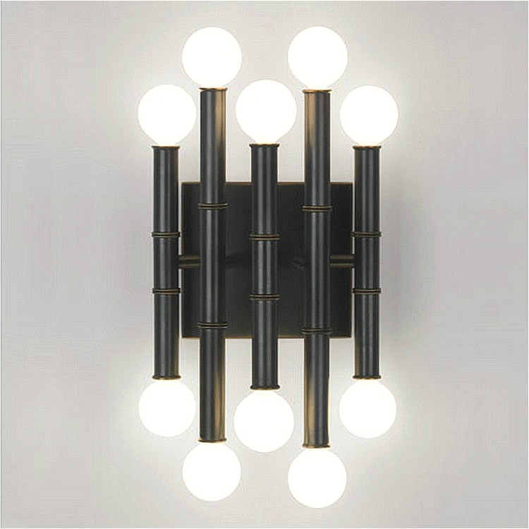 

Stainless Steel Bamboo Wall Lamp Indoor Living Room Corridor Hotel Room Lighting(Black)