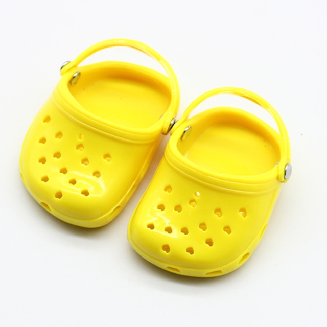 

3 Pairs 18 Inch Doll Hole Shoes Summer Beach Sandals Slippers(Yellow)
