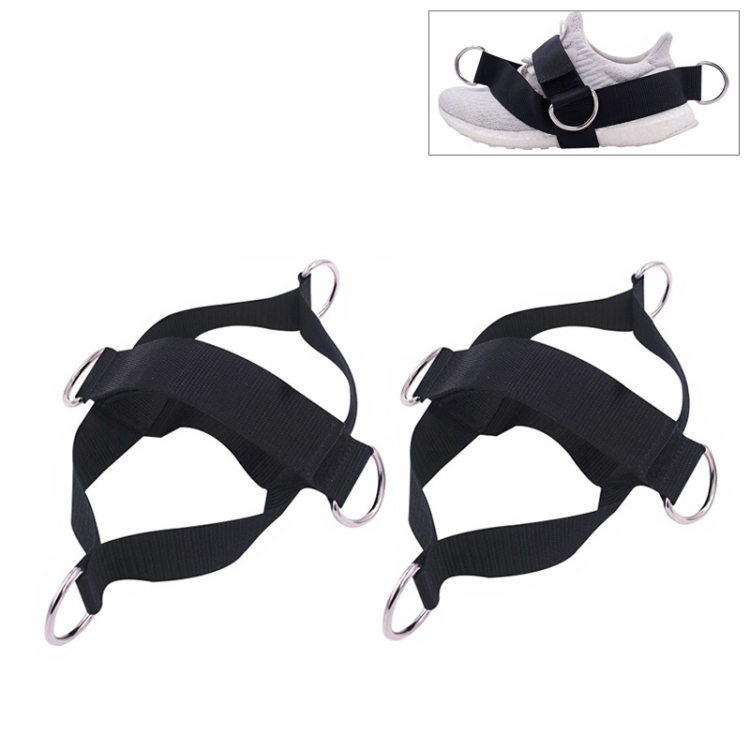 

1 Pair Fitness Shoe Cover Pull Rope Fitness Equipment Straps(Black)
