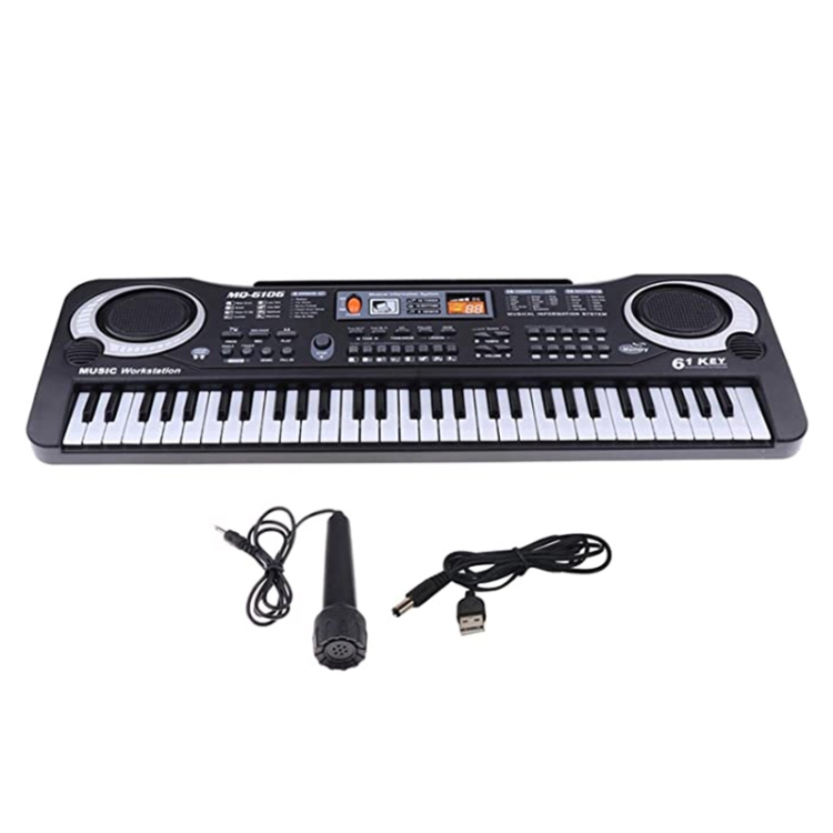 

MQ-6106 61-key Multi-function Children Simulation Electronic Piano Children Intelligence Music Toys, EU Plug(Black)