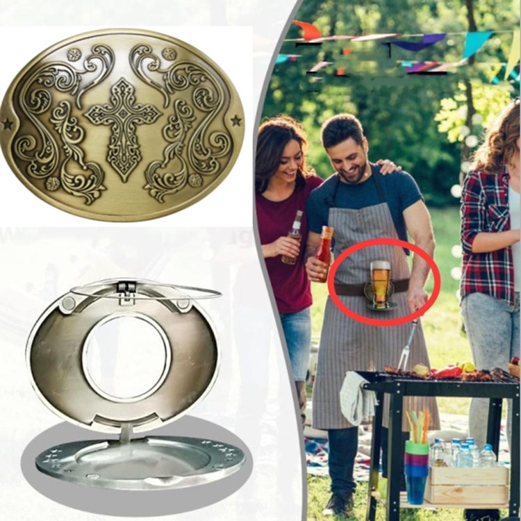 

Cross Metal Beer Buckle Belt Buckle Beer Strap Head(Ancient Bronze)