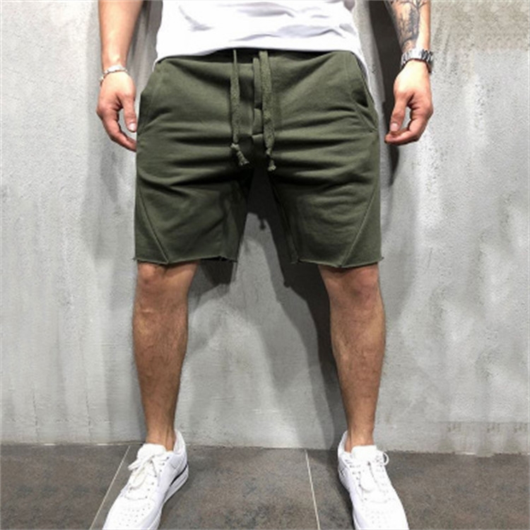 

Men Solid Pocket Casual Summer Jogging Half Length Shorts Basketball Shorts, Size: L(Green)
