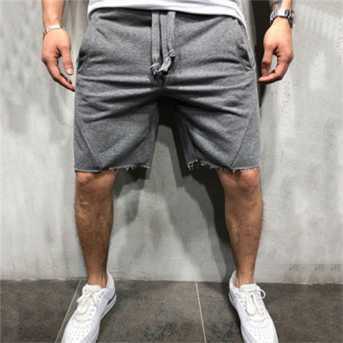 

Men Solid Pocket Casual Summer Jogging Half Length Shorts Basketball Shorts, Size: L(Dark Grey)