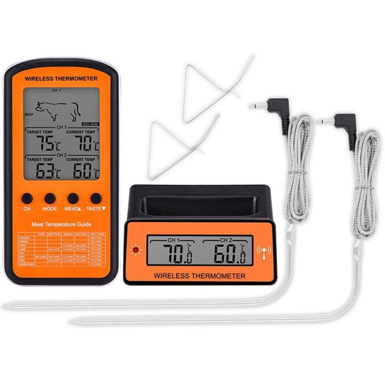 

3 Sets Wireless Remote BBQ Thermometer Dual Probe Digital Cooking Meat Food Oven Thermometer