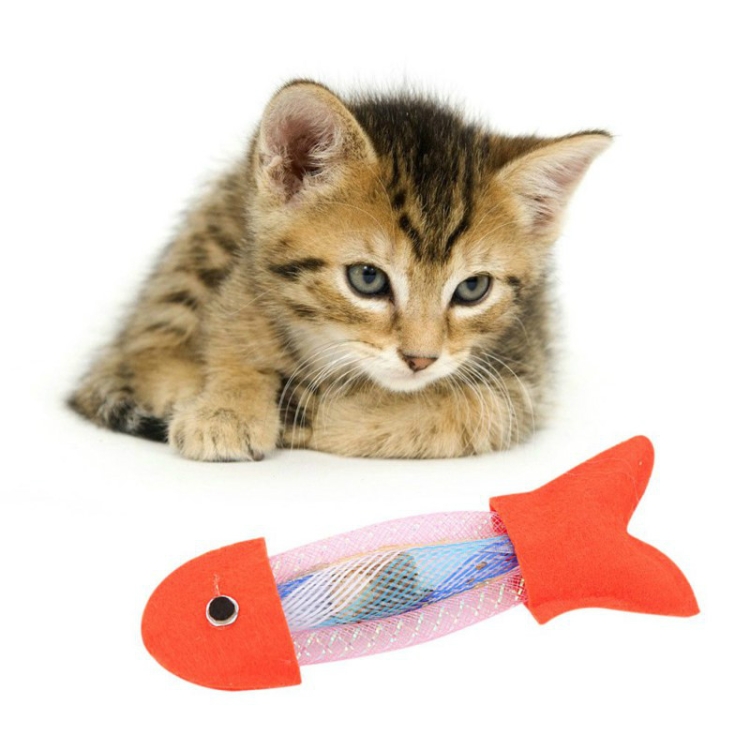 

3 PCS Cat Dog Spring Fish Toy Cat Bouncing Toy Pets Products(Orange)