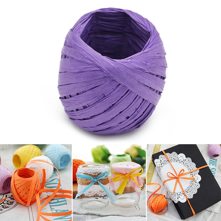 

3 PCS 20M Paper Rope Raffia Ribbon Natural Lace Rope Gift Box Wrapping DIY Decoration(Purple )