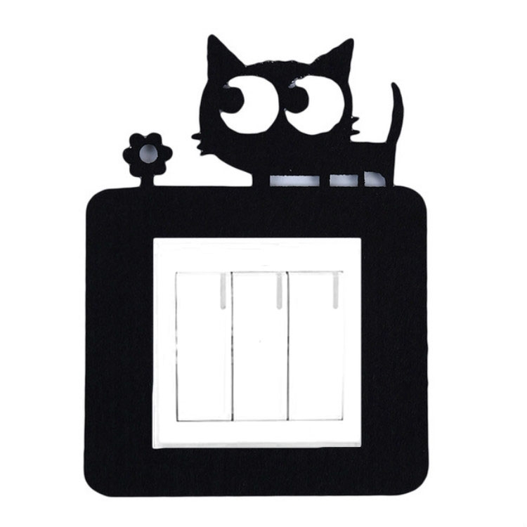 

4 PCS Cute Cartoon Felt Open Light Switch Stickers Decorative Switches For Living Room Bedroom Dustproof Protective Cover(Cat)