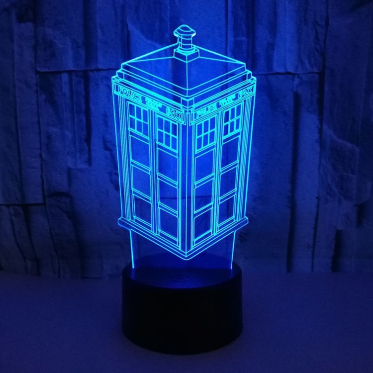 

3D Colorful Table Lamp 7 Color Changing Acrylic Night Light Decorative Christmas Gifts Touch Control with Crack Base