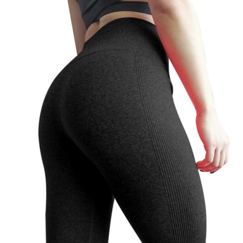 

Women Fashion Seamless Leggings Hip Yoga Pants Running Fitness High Waist Sports Leggings(Black)