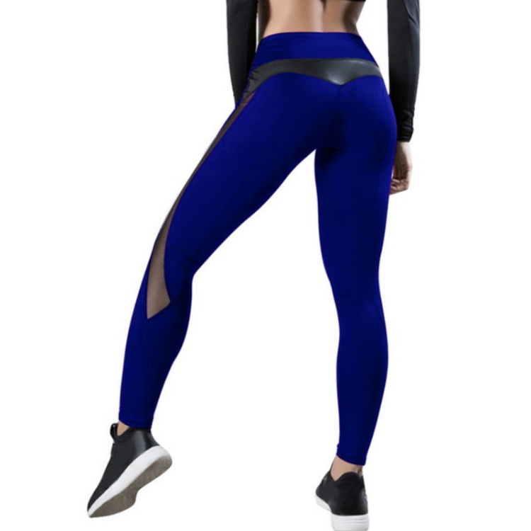

Women Leggings Sexy Pants Push Up Fitness Gym Leggins Running Mesh Leggins Seamless Workout Pants S(Royal Blue)