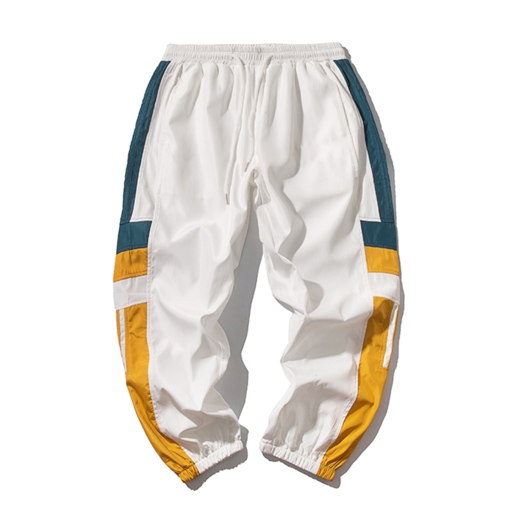

Joggers Sweatpants Men Casual Striped Pants Fashion Loose Track Pants Streetwear, Size: L(White)
