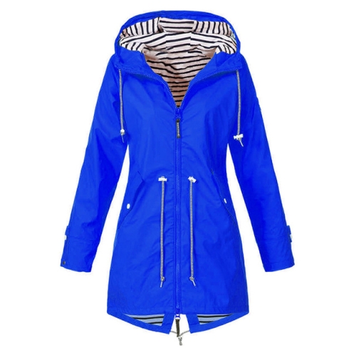

Women Waterproof Rain Jacket Hooded Raincoat, Size:M(Blue)
