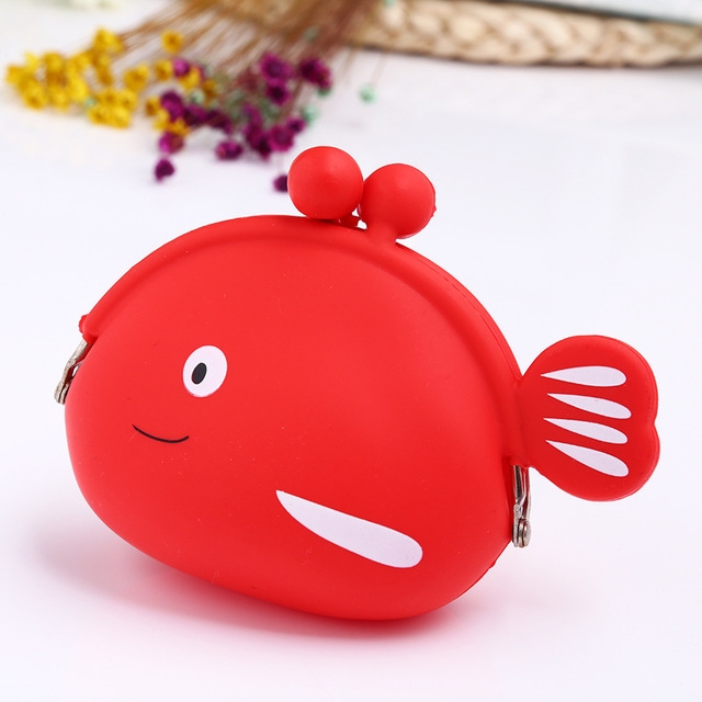 

Mini Cute Fish Creative Cartoon Silicone Coin Purse(Red)