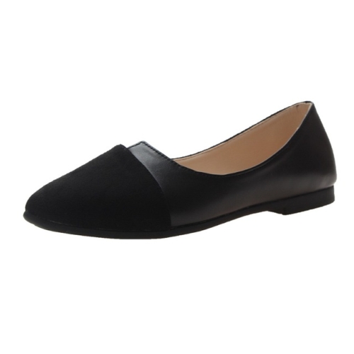 

woman Splice Color Slip On Flat Shoes Women, Shoe Size:35(Black)