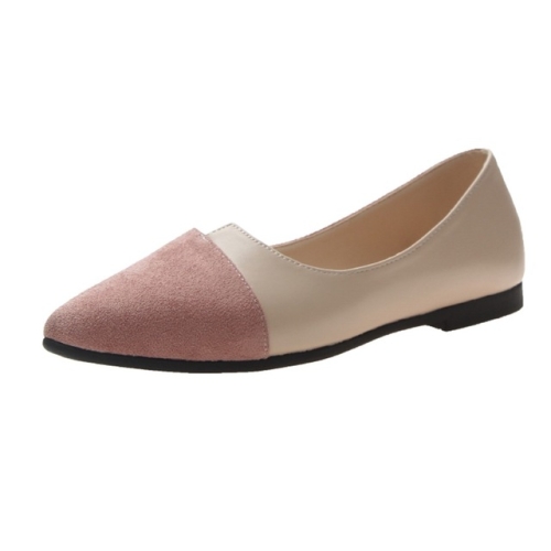 

woman Splice Color Slip On Flat Shoes Women, Shoe Size:39(Pink)