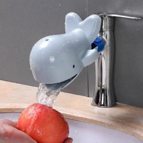 

Children Hand Washing Water Cartoon Long Anti Splashing Sink Faucet Extender(Grey)