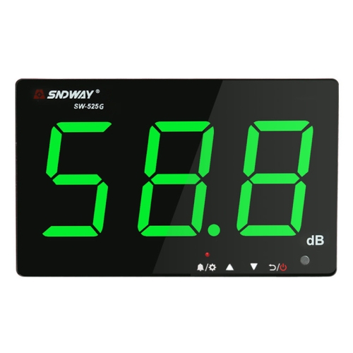 

SNDWAY Wall-mounted 30~130dB Large Screen Digital Display Noise Decibel Monitoring Testers, Specification:SW525G with Storage + USB Green
