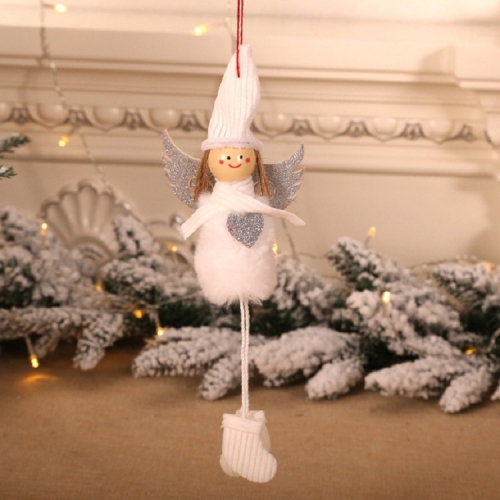 

2 PCS Plush Cute Angel Doll Pendant Jewelry Christmas Tree Pendant(White)