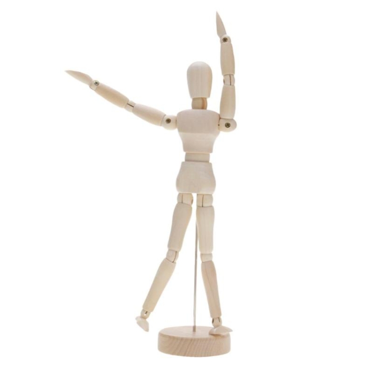 

Wooden Puppet Toy Humanoid Art Sketch Model Joint Doll, Size:16 Inch