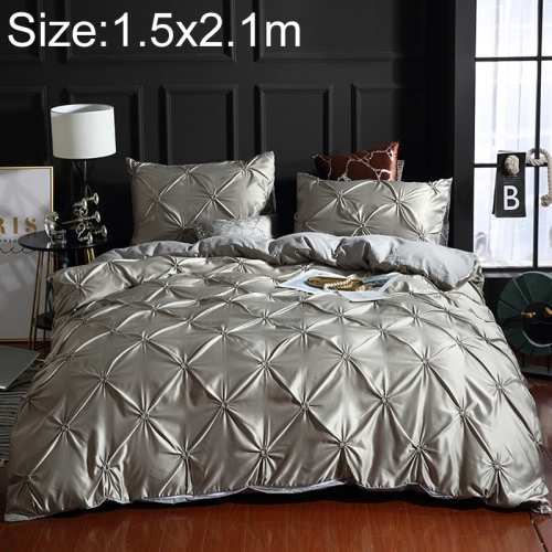 

Washed Silk Flower Quilt Cover Bed Linings, Size:1.5X2.1m Two Piece Set(Silver Grey)