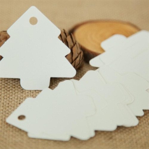

2 Packs Christmas Party Decoration Paper Card Gift Tag Wedding Gift DIY Kraft Christmas Tag(White)