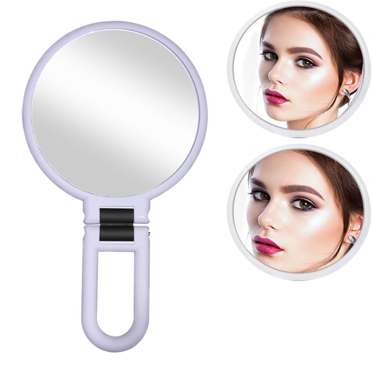 

Portable Handheld Folding Adjustable Mount Magnifying Makeup Mirror, Size:2 Times(Purple)