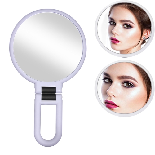 

Portable Handheld Folding Adjustable Mount Magnifying Makeup Mirror, Size:5 Times(Purple)