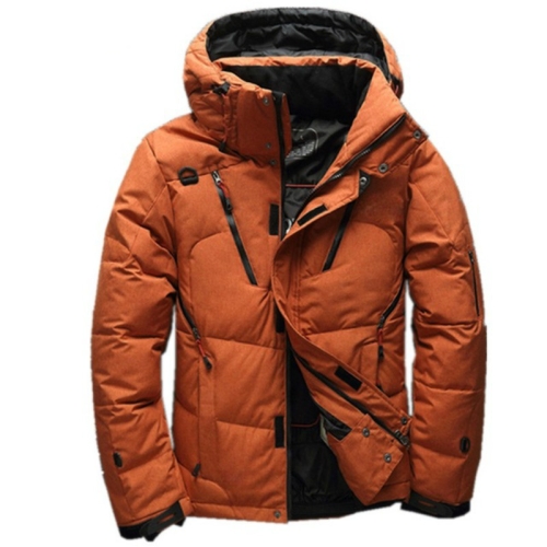 

White Duck men coat male Clothing winter Down Jacket Outerwear, Size:L(Orange)