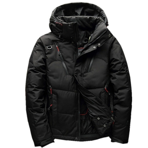 

White Duck men coat male Clothing winter Down Jacket Outerwear, Size:XXXL(Black)