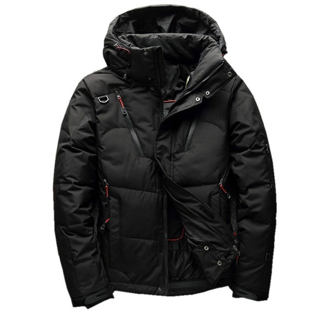 

White Duck men coat male Clothing winter Down Jacket Outerwear, Size:4XL(Black)
