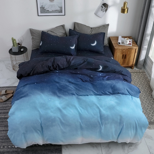 

Starry Sky Pattern Gradient Color Cotton Quilt Coverlet Sheet Pillowcase Bedding, Style:UK-Queen