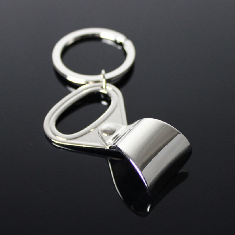 

2 PCS Personalized Easy Pull Ring Portable Bottle Opener Small Gift Keychain Pendant(Silver)