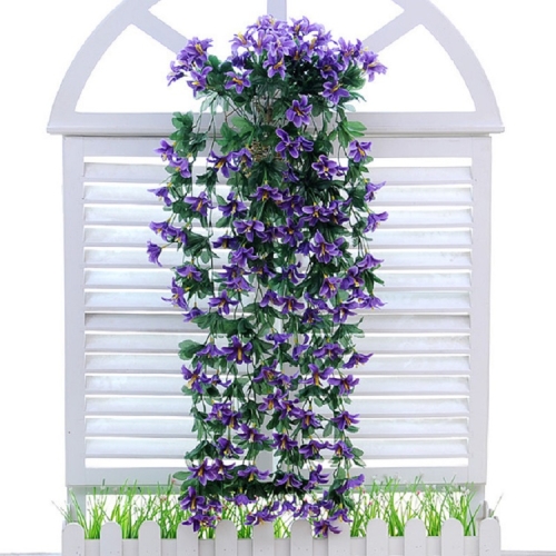 

Artificial Flower Wall Hanging Lily Flower Vine Basket Flower Party Decorations(Blue)