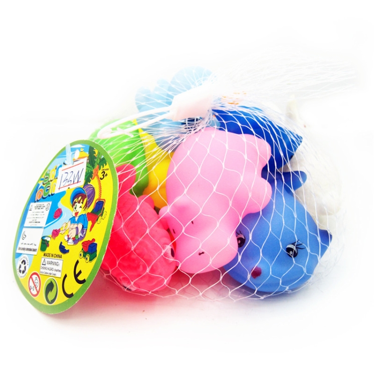 

12 PCS Silicone Vocal Cartoon Animal Bath Toy Children Play Water Toys, Random Model Delivery