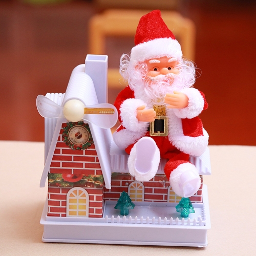 

Christmas Toy Electric Santa Claus Glowing Windmill House Toy