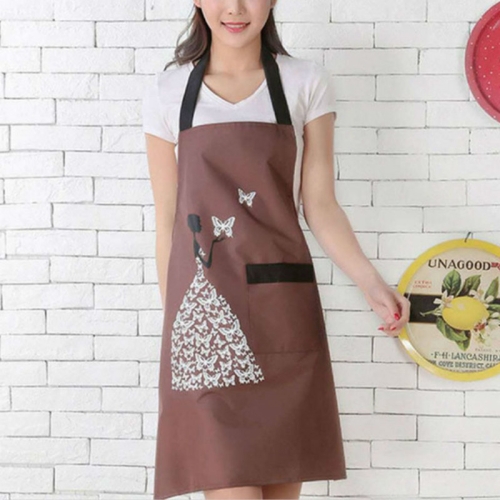 

Waterproof Polyester Apron Woman Adult Bibs Home Cooking Baking Coffee Shop Cleaning Kitchen Accessory Beauty Coffee