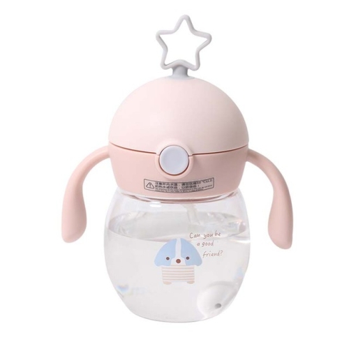 

280ml Baby Feeding Bottle Children Learn Drinking Water Bottle Cartoon Baby Training Cup(Pink)