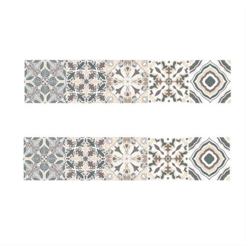

2 PCS Retro Tile Stickers Kitchen Bathroom PVC Self Adhesive Wall Stickers Living Room DIY Decor Wallpaper Waterproof Decoration, Style: Without Laminating(MZ039 B)