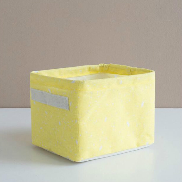 

Home Cotton and Linen Debris Storage Basket Office Desktop Stationery, Size:20x15.5x14cm(Snowflake Yellow)
