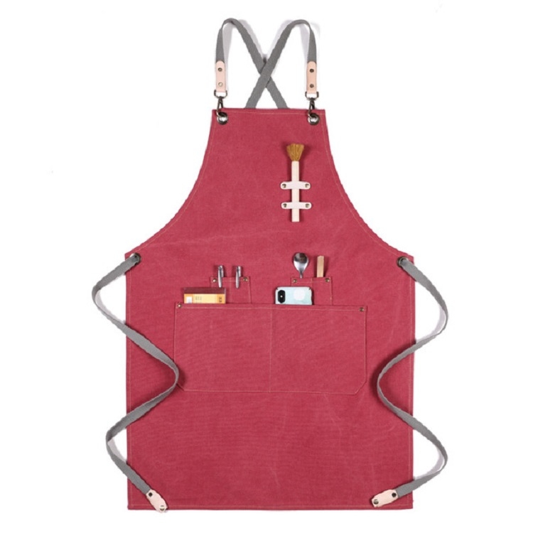 

Barbecue Cooking Bartender Antifouling Thick Canvas Apron(Watermelon Red A)