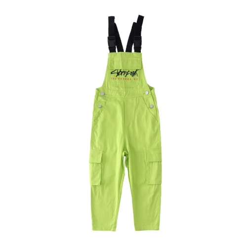 

Autumn and Winter Children Hip Hop Loose Street Dance Costumes Overalls Suspenders Pants, Size:110cm(Fluorescent Green Bib)