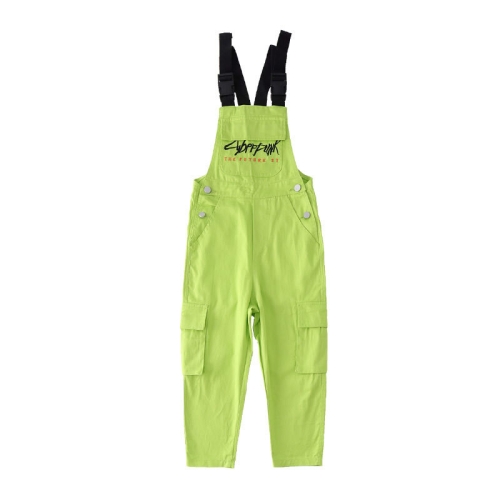 

Autumn and Winter Children Hip Hop Loose Street Dance Costumes Overalls Suspenders Pants, Size:130cm(Fluorescent Green Bib)