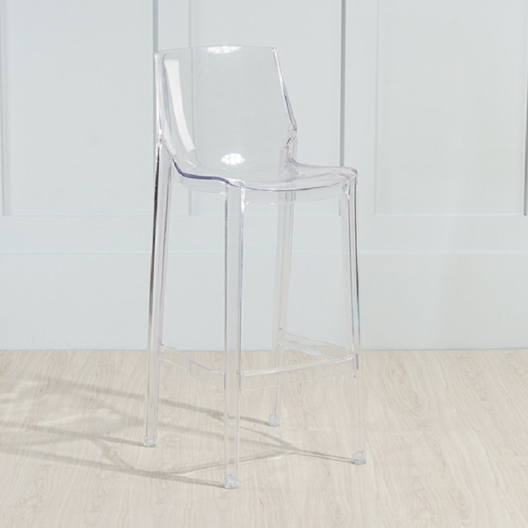 

Transparent Bar Chair Personality Fashion Home High Chair Acrylic Chair, Height:75cm(Transparent Color)