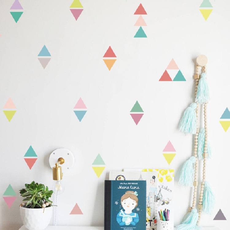 

Wall Sticker Living Room Background Furniture Wall Decoration Transparent Sticker, Style:Triangle PA109