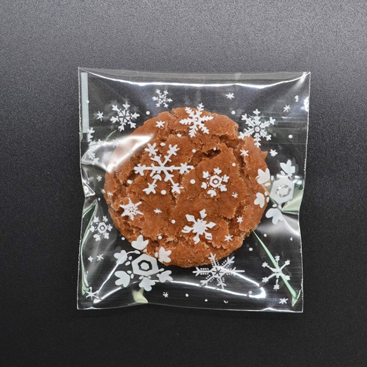

5 Packs Snowflake Christmas Candy Cookie Snack Bag Self-adhesive Gift Bag, Size:7x7cm