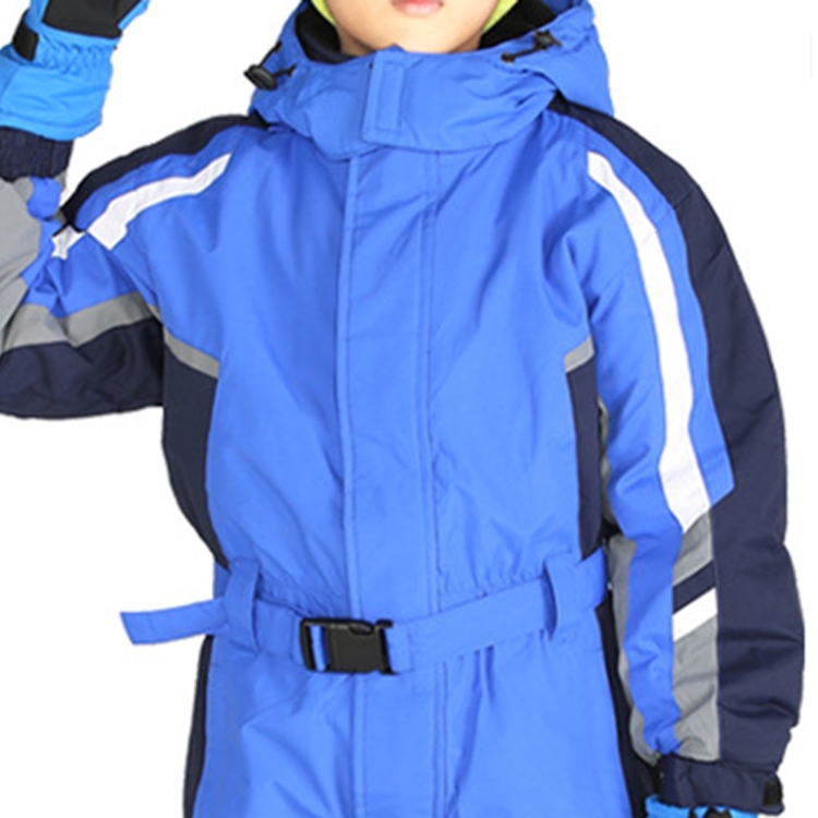 

Winter Children Thick Warm Waterproof Wear-resistant Jumpsuit Ski Clothes, Size:122cm(Blue)